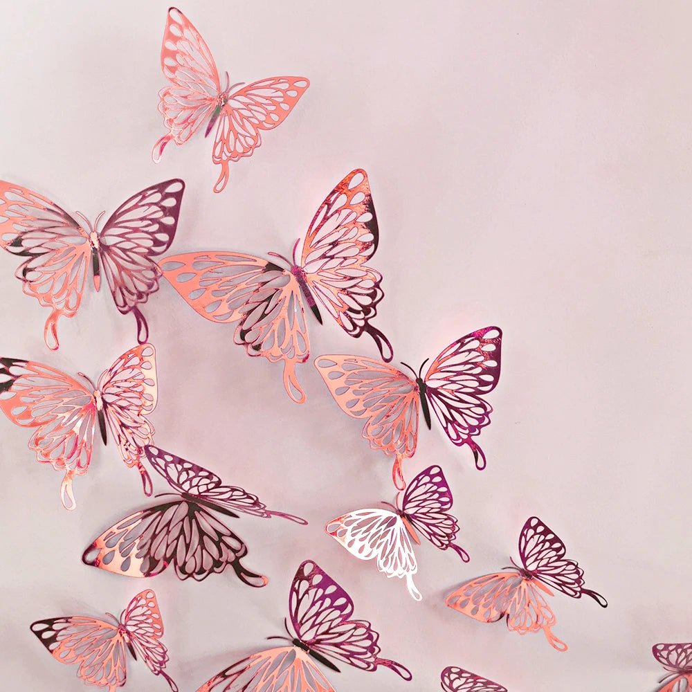 12 Pcs/Set 3D Wall Stickers Hollow Butterfly for Kids Rooms Home Wall Decor DIY Mariposas Fridge stickers Room Decoration - Ammpoure Wellbeing