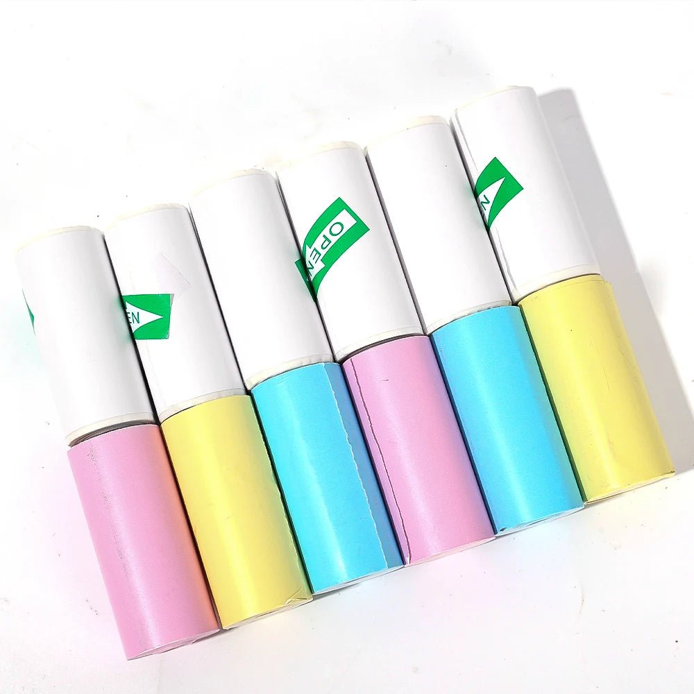 16Rolls Thermal Printer Papers 57x25mm Self - adhesive Thermal Papers HD Color Label Printers for Inkless Mini Portable Printer - Ammpoure Wellbeing