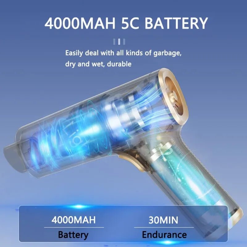 2024 Cyclone Filter Rechargeable Battery For Machine Accessories Handheld Powerful Wireless Car Vacuum Cleaner Mini Wash for Car - Ammpoure Wellbeing