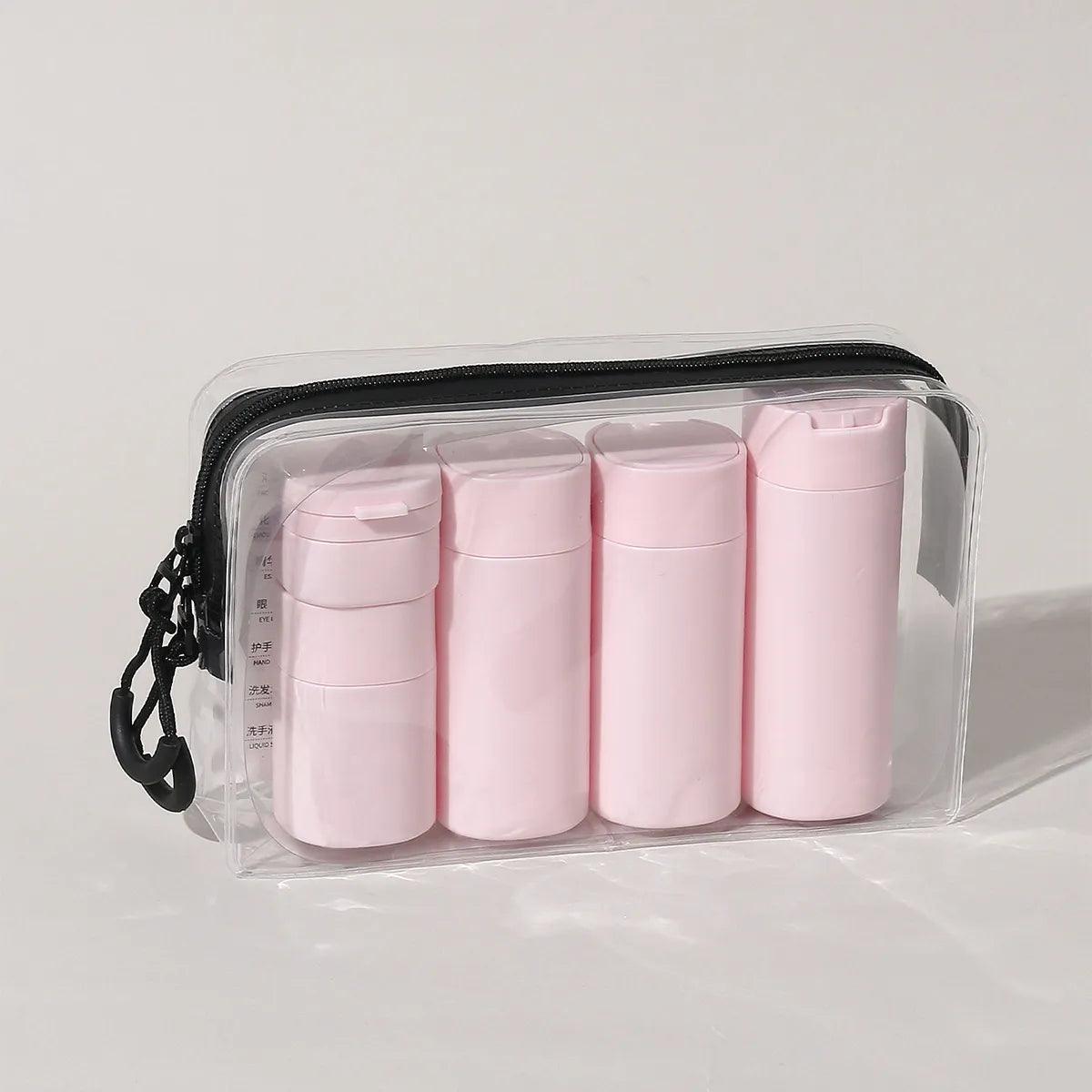 5pcs Multiple Colors Portable Soft Touch Cream Travel Dispenser Bottles Set for Lotion, Cleanser, Shampoo - Ammpoure Wellbeing