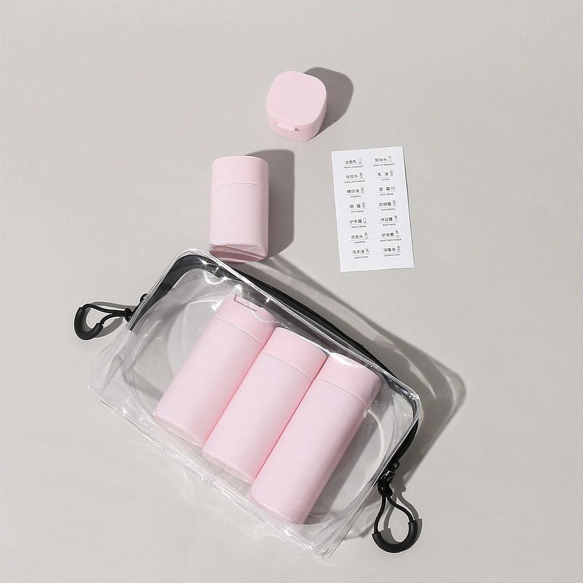 5pcs Multiple Colors Portable Soft Touch Cream Travel Dispenser Bottles Set for Lotion, Cleanser, Shampoo - Ammpoure Wellbeing