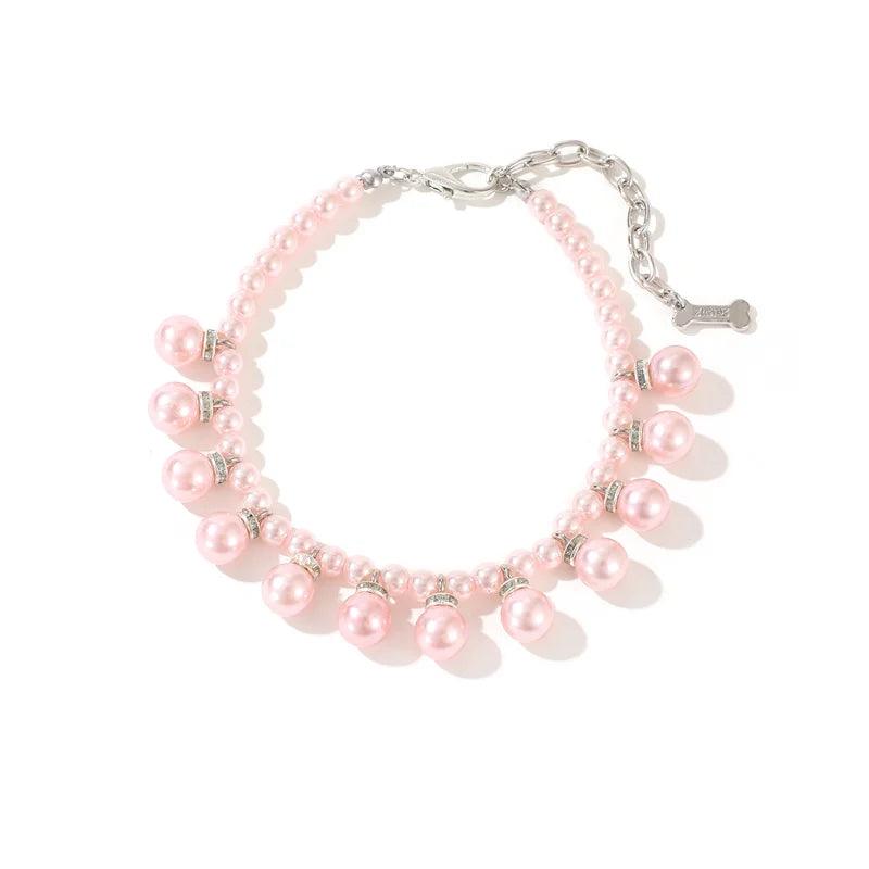 Adjustable Pet Pearl Necklace Accessories for Cats Gotas Animals Fashion Rhinestones Sphynx Cat Collar Kitten Dog collier chat - Ammpoure Wellbeing