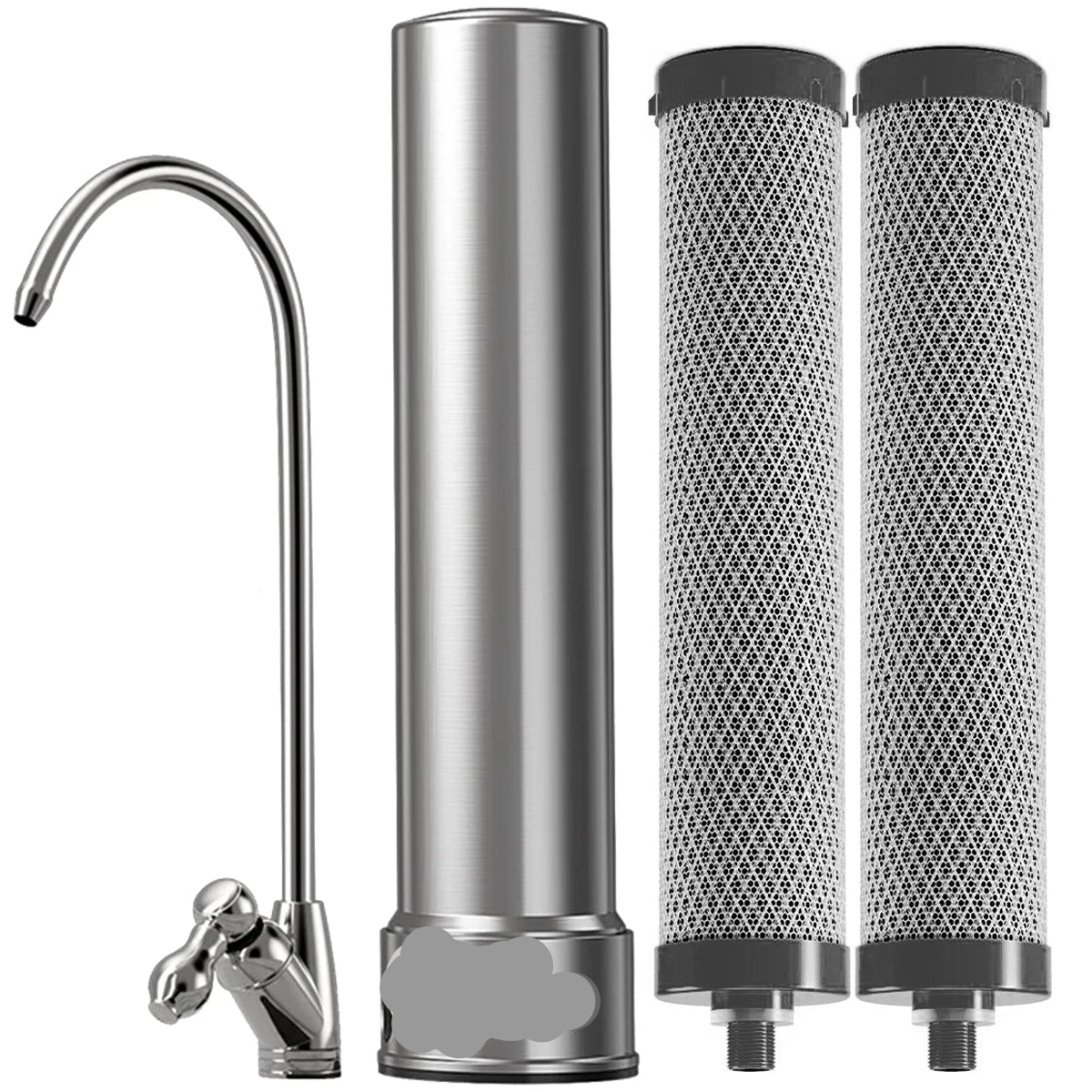 ALTHY U200PRO Kitchen Under Sink Drinking Water Filter Purifier 5 in 1, Stainless Steel 0.01um Filtration System With Faucet - Ammpoure Wellbeing
