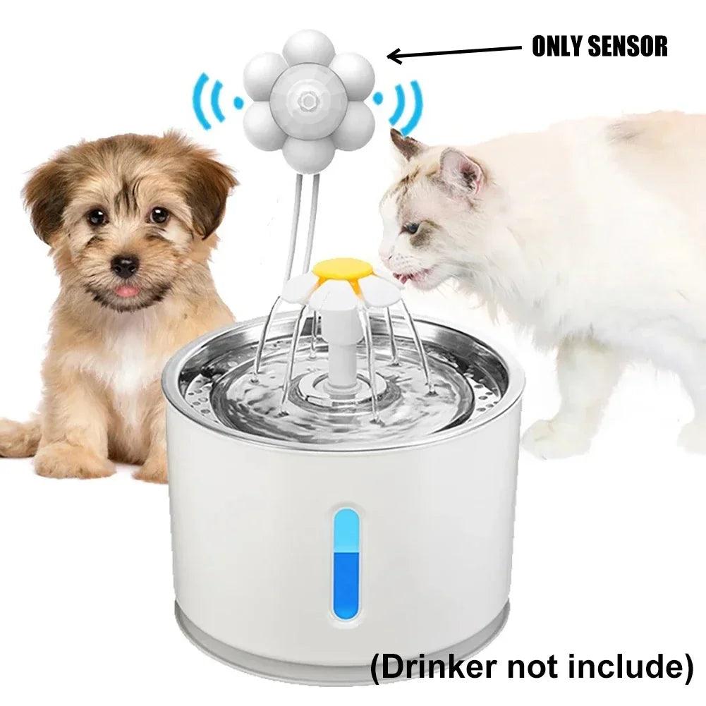 Automatic Home Pet Water Dispenser Motion Sensor Filter Fountain Universal Infrared USB Powered Detector Dog Cat Accessories - Ammpoure Wellbeing