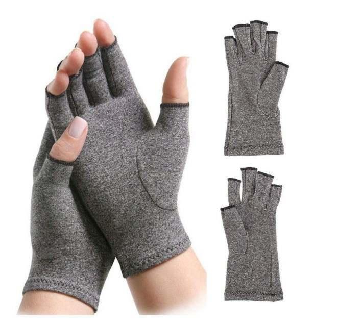 Compression Arthritis Gloves, Cotton Wrist Support, Pain Relief Brace with Gripper - Ammpoure Wellbeing