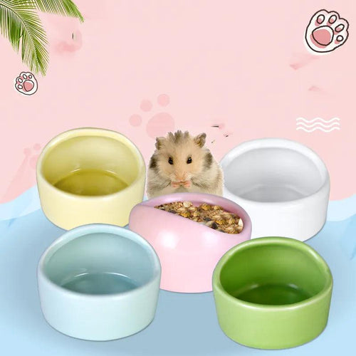 Hamster Bowl Food Dish Ceramic Small Animal Bowl Prevent Knocking Over For Food Splashing Gerbil Chinchilla Rat Ferret Hedgehog - Ammpoure Wellbeing 🇬🇧