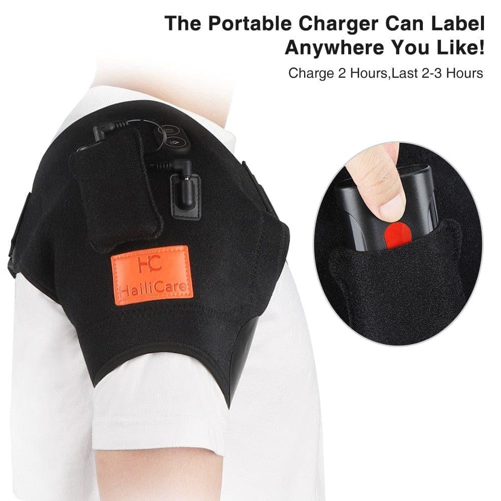 Heat Therapy Shoulder Brace Adjustable Shoulder Heating Pad for Frozen Shoulder Bursitis Tendinitis Strain Hot Cold Support Wrap - Ammpoure Wellbeing