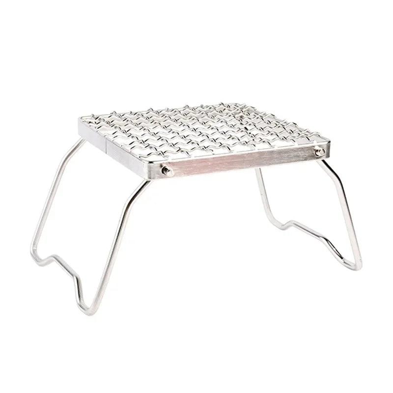 Multifunctional Folding Campfire Grill Portable Stainless Steel Camping Grill Grate Gas Stove Stand Outdoor Wood Stove Stand - Ammpoure Wellbeing