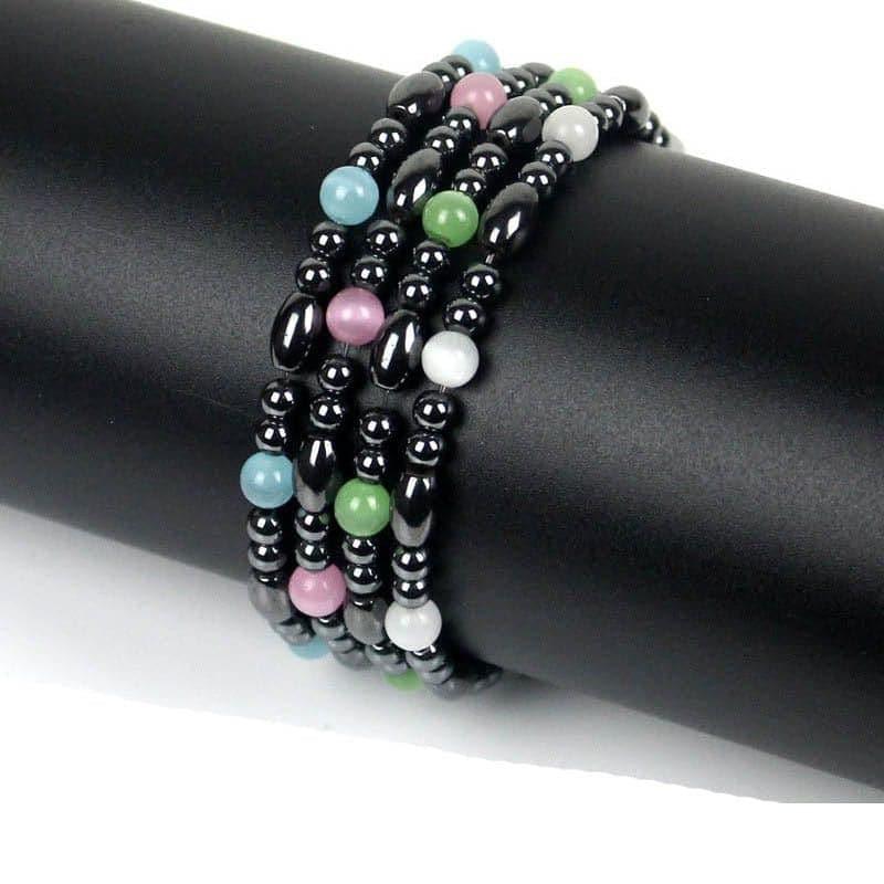 Nature Magnetic Therapy Black Stone Blue Cat Eye Beaded Hematite beads Bracelet biomagnetismo Health Care Weight Loss Bracelet - Ammpoure Wellbeing