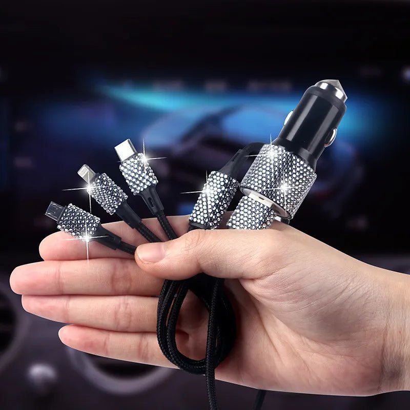 New Bling USB Car Charger 5V 2.1A Dual Port Fast Adapter Pink Car Decor Car Styling Diamond Car Accessories Interior for Woman - Ammpoure Wellbeing