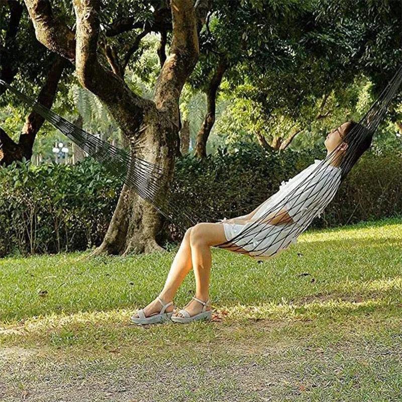 Nylon Rope Meshy Hammock for Outdoor Sleeping Net Bed with Rope - Ammpoure Wellbeing