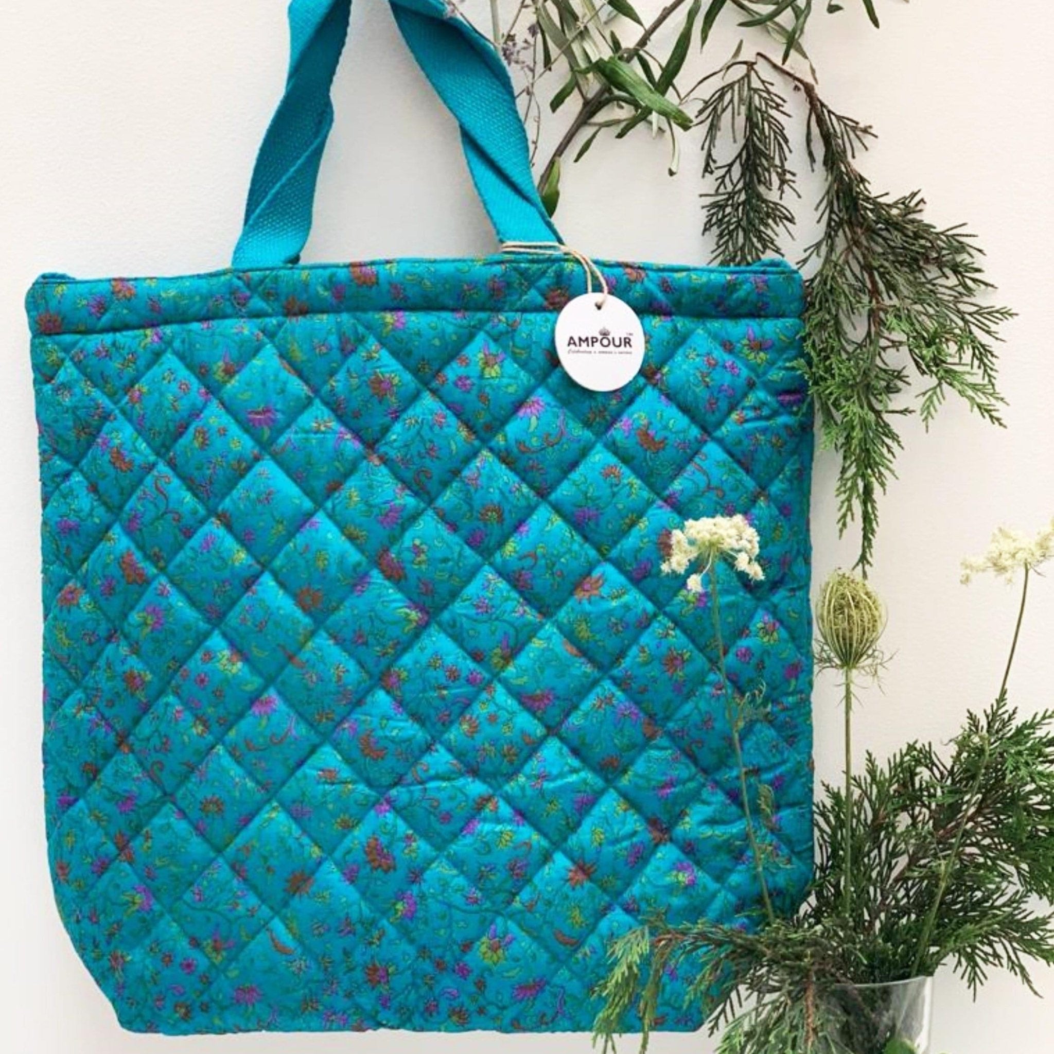 Premium Recycled Silk Tote Bag (One - Off Print) - Ammpoure Wellbeing