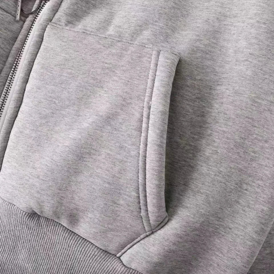 Ready Stock Women Coat Plush Jackets Solid Color Velvet Thick Warm Winter Hoodies Coat Zipper Sweatshirt Tops Winter Plus Size - Ammpoure Wellbeing