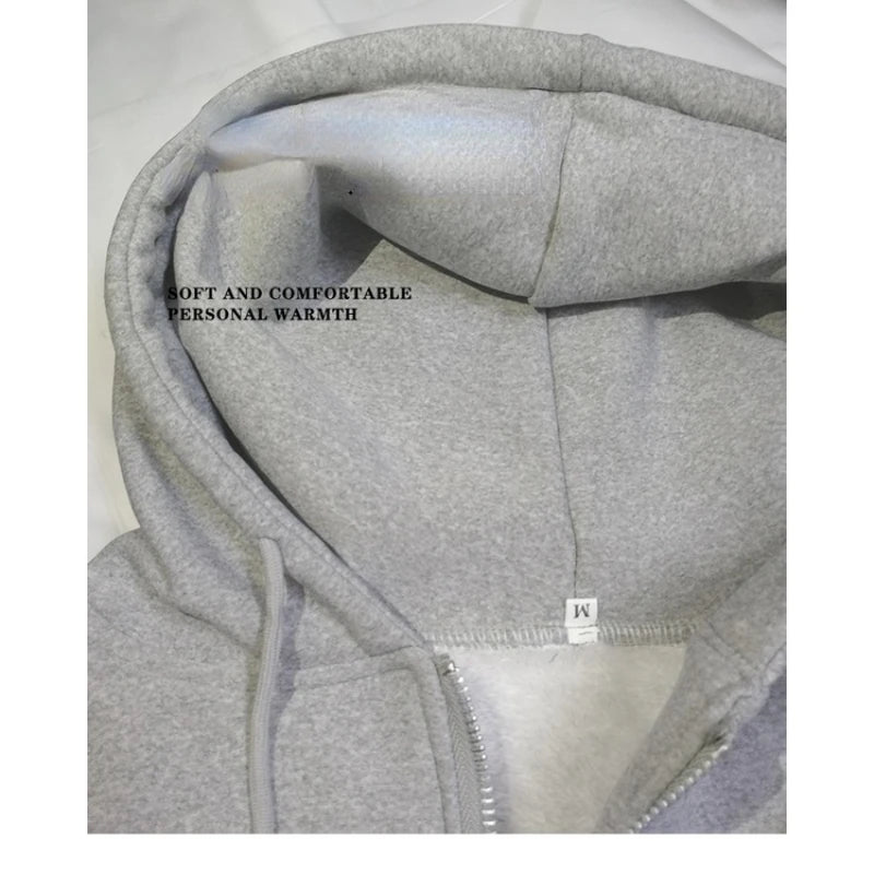 Ready Stock Women Coat Plush Jackets Solid Color Velvet Thick Warm Winter Hoodies Coat Zipper Sweatshirt Tops Winter Plus Size - Ammpoure Wellbeing