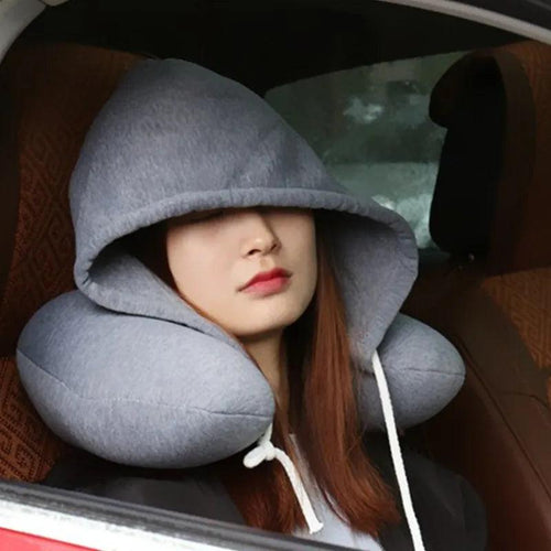 U-shaped Hooded Travel Home Pillows Car Seats Office Aircraft Pillows Neck Pillows Lightweight Sleeping Pads Popular New Models - Ammpoure Wellbeing