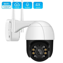 Load image into Gallery viewer, Wireless Wifi Security CCTV Camera 1080P PTZ 4X Digital Zoom AI Human Detect ONVIF Audio - Ammpoure London
